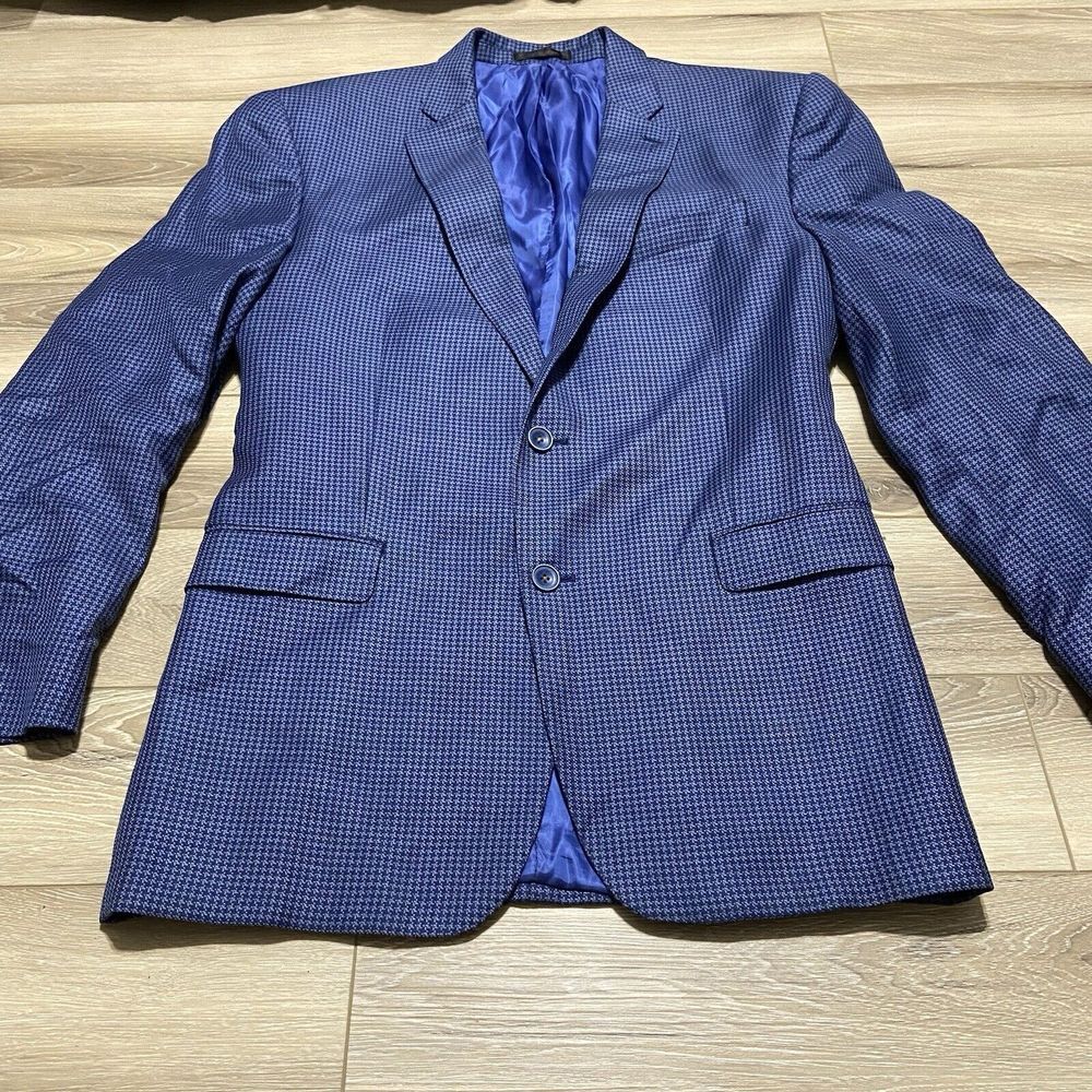 Brooks Brothers 42 Fit REDA Italian Wool REGENT FIT Blazer Jacket Blue Check 46L